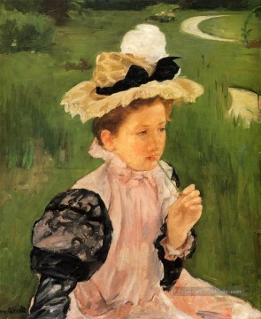  enfant - Portrait d’une jeune fille mères des enfants Mary Cassatt